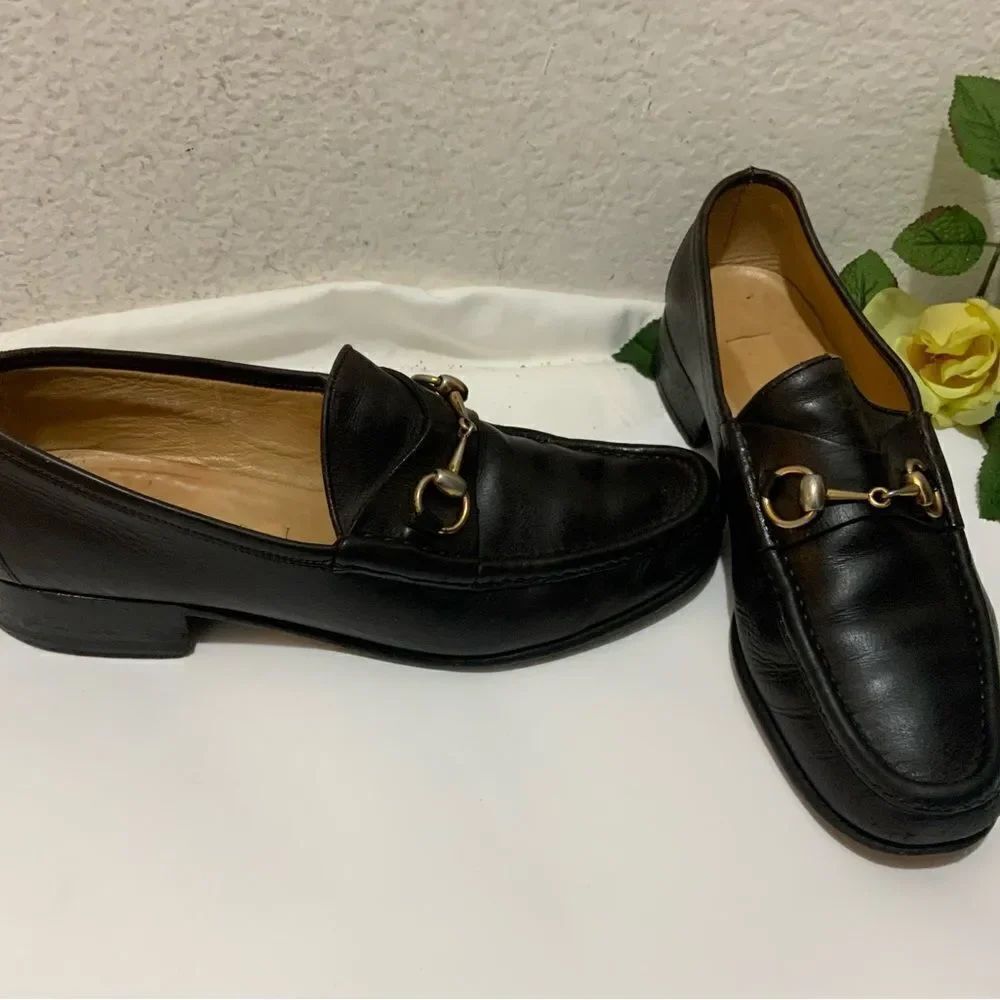 Vintage Gucci Classic Brown Leather Horsebit Loafers Men’s 43 1/2 S